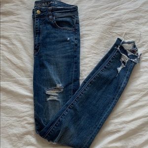 american eagle dark was denim skinny jeans